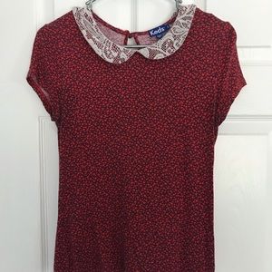 Keds Poppy Floral Shirt with Peter Pan Collar
